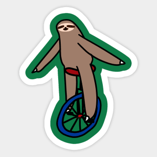 Unicycle Sloth Sticker